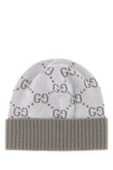 Cappello berretto in cashmere ricamato Gucci