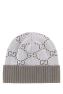 Cappello berretto in cashmere ricamato Gucci