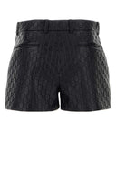 Gucci Black Leather Shorts