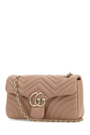 Gucci Powder Pink Nappa Leather Medium Gg Marmont Shoulder Bag
