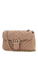 Gucci Powder Pink Nappa Leather Small Gg Marmont Shoulder Bag