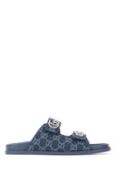 Gucci 印花牛仔拖鞋