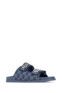 Gucci 印花牛仔拖鞋