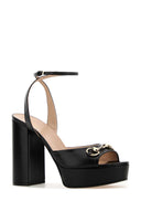 Gucci Black Leather Sandals