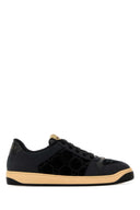 Gucci Black Leather And Velvet Sneakers