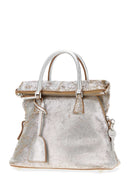 Maison Margiela Silver Leather Mini 5 Ac Handbag