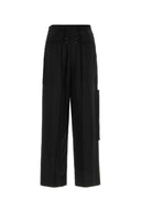 Maison Margiela Black Satin Wide Leg Pant