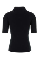 Jil Sander Black Wool Polo Shirt