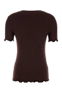 Jil Sander Aubergine Stretch Silk Blend T Shirt