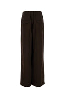 Jil Sander Chocolate Satin Wide Leg Pant