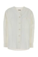 Jil Sander 화이트 리넨 블렌드 오버사이즈 셔츠