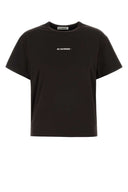 Jil Sander Dark Brown Stretch Polyester T Shirt