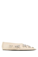 Jil Sander Ivory Leather Ballerinas