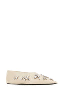 Jil Sander Ivory Leather Ballerinas