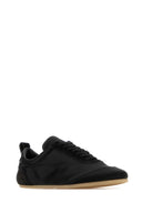 Jil Sander Black Satin And Suede Sneakers