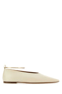 Jil Sander Ivory Leather Ballerinas