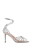 Aquazzura Silver Leather Sweetheart Sandals