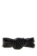 Bottega Veneta Black Leather Knot Bracelet