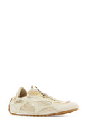 Bottega Veneta Ivory Suede And Fabric Orbit Flash Sneakers