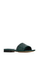 Bottega Veneta Bottle Green Leather Parco Slippers