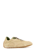 Bottega Veneta Beige Suede And Fabric Orbit Sneakers