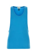 Versace Light Blue Stretch Cotton Tank Top