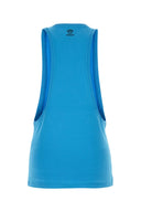 Versace Light Blue Stretch Cotton Tank Top