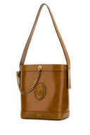 Versace Bolso bombonera de piel color camel