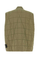 Stone Island Army Green Cotton Blend Sleeveless Jacket