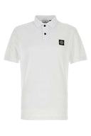 Stone Island White Stretch Piquet Polo Shirt