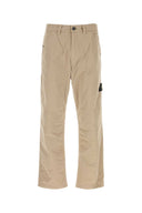 Pantaloni Stone Island in cotone beige