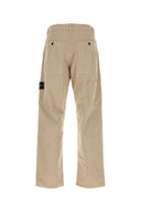 Pantaloni Stone Island in cotone beige