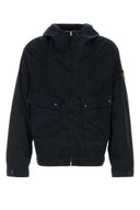 Stone Island ミッドナイト ブルー ストレッチ ポリエステル ウインドブレーカー