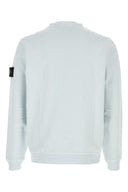 Felpa Stone Island in cotone azzurro pastello