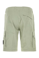 Stone Island Sage Green Stretch Cotton Bermuda Shorts