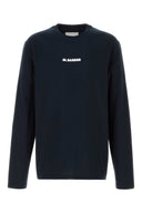 Jil Sander Camiseta de algodón azul medianoche