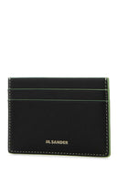 Tarjetero de cuero negro de Jil Sander