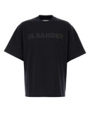 Jil Sander Mitternachtsblaues Oversize-T-Shirt aus Baumwolle