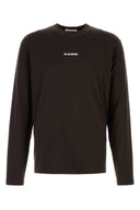 Camiseta de poliéster elástico color chocolate de Jil Sander