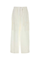 Jil Sander White Linen Cargo Pant