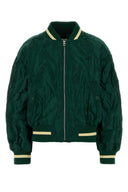 Loewe Dark Green Tech Fabric Bomber Jacket