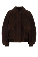 Veste en daim chocolat Loewe