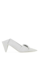 Loewe White Leather Origami Mules