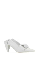 Loewe White Leather Origami Mules