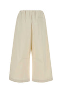 Loewe Ivory Cotton Blend Wide Leg Pant