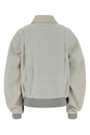 Giacca Loewe in pelle scamosciata color gesso