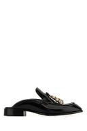 Loewe Black Leather Edge Slippers