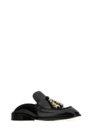 Loewe Black Leather Edge Slippers
