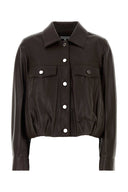 Giacca in pelle Loewe color cioccolato