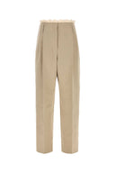 Magda Butrym Beige Linen Blend Wide Leg Pant